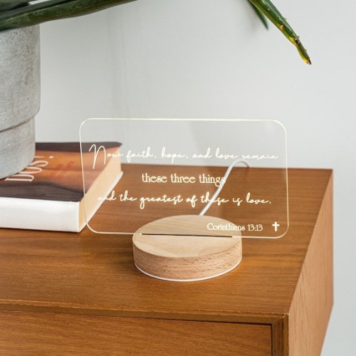 Personalized Bible Plaque With Light Illuminated Bible Art - Etsy