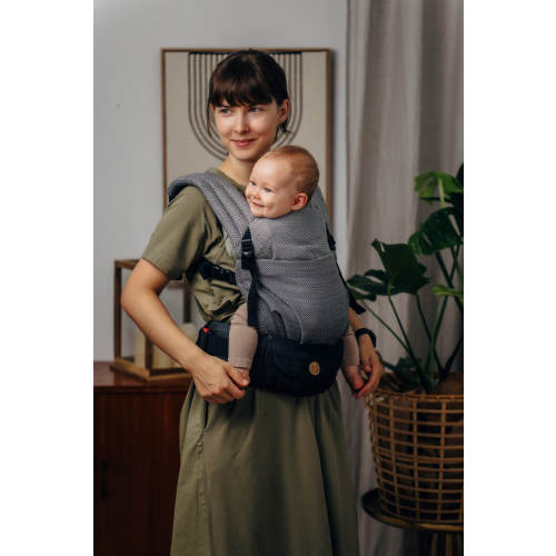 LennyLight Carrier, Standard Size, herringbone weave 100% cotton - LITTLE HERRINGBONE OMBRE GREY