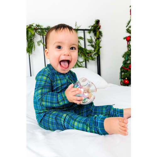 Evergreen Plaid Zipper Onesie – Little Pajama Co.