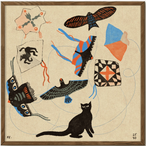 Eniko Eged Kite Kitten Wall Hanging for the Nursery