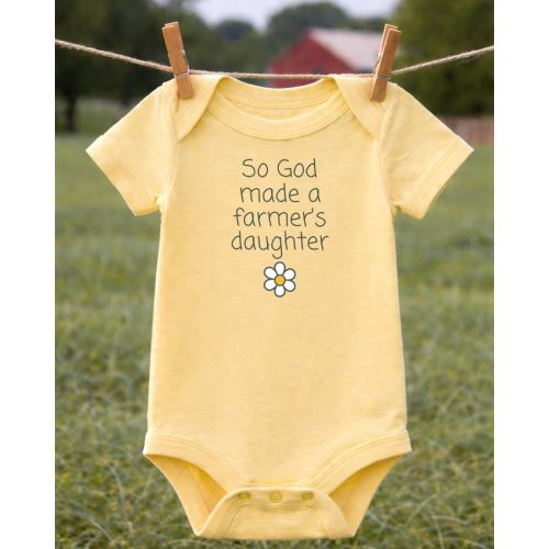 So God Made a Farmer's Daughter' Yellow Onesie – American Farm Company