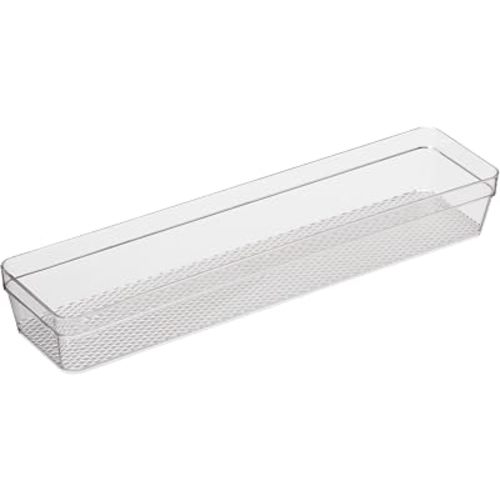 Oggi Clear Drawer Organizer - 3" X 12.5" - Ideal for Organizing Kitchen Drawers, Office, Desk, Silverware, Kitchen Utensils, Cosmetics and Bathrooms