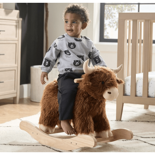 Highland Cow Critter Plush Nursery Rocker | Pottery Barn Kids