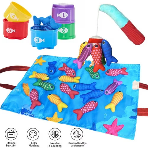 Toddler Fishing Toy for Counting, Color Sorting, Montessori Learning Fun