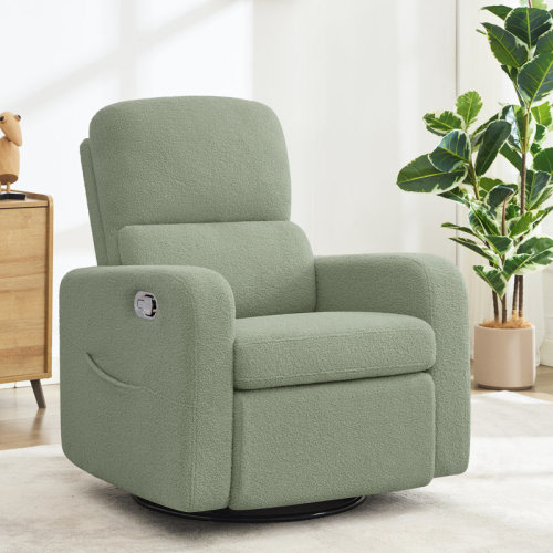 Latitude Run® Reiby 36" Modern Upholstered Swivel and Rocker Glider Recliner & Reviews | Wayfair