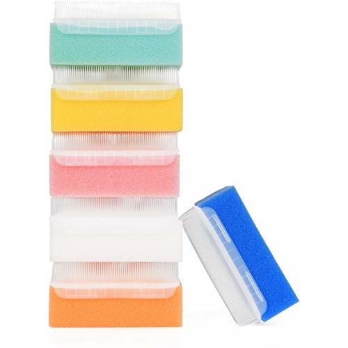 Special Supplies Baby Bath Sponges Soft Foam Sensory Scrubber with Cradle Cap Bristle Brush - Body, Hair, and Scalp Cleaning - Gentle on Infant, Toddler Sensitive Skin - Great Sensory Feel (6 Pack)