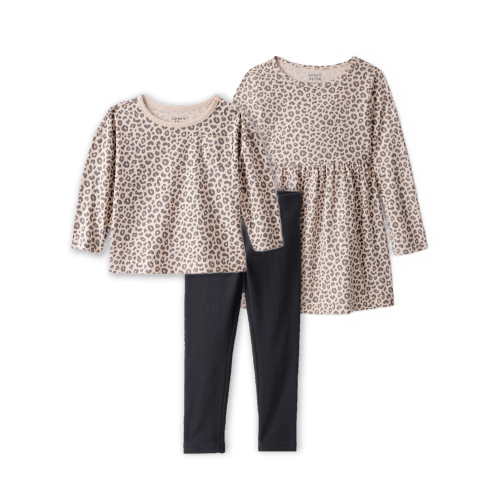 Toddler Girl 3-Piece Leopard Print Outfit & Dress Set - Brown/Black - Carter's | Carter's