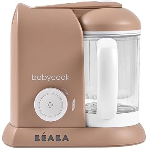 BEABA Babycook Solo 4 in 1 Baby Food Maker, Puree Steamer and Blender for Purees, Grinder with Auto Steam Cooking, Lrg Capacity 4.5 Cups 27 Servings in 20 Mins, Pralin