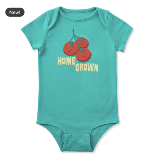 Infant Smiling Home Grown Tomatoes Short Sleeve Crusher Baby Bodysuit | Shop Life is Good