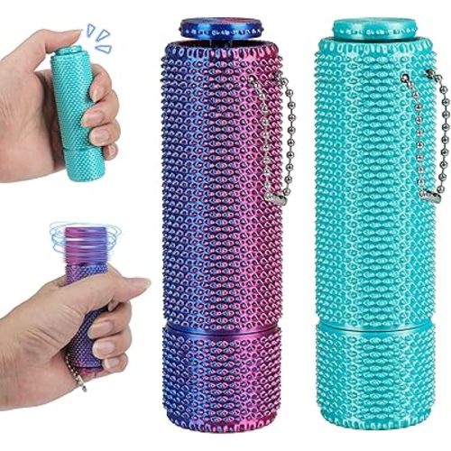 New Little Ouchies Pain Fidget, 3D Printed Pain Stim Fidget for Adult , Spiky Grippy Stim Keychain with [Spinner & Clicker] Functions, Sensory Toys for Stress Relief - 2 Pack