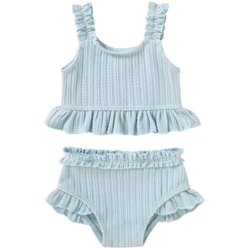 Happy Town Baby Infant Swimsuit Girl Toddler Bathing Suit Girl Summer Beach Bikini Tankini 2-Piece Swimwear 3-24 Months 2t-5t