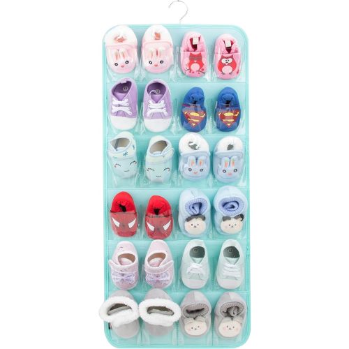 PACMAXI Over The Door Shoes Organizer for 12 Pairs of Baby Shoes Boys Girl