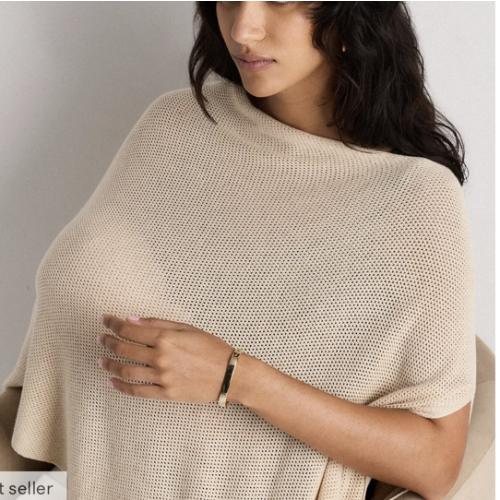 Lightweight Cotton Cashmere Nursing Shawl in Heather Oatmeal