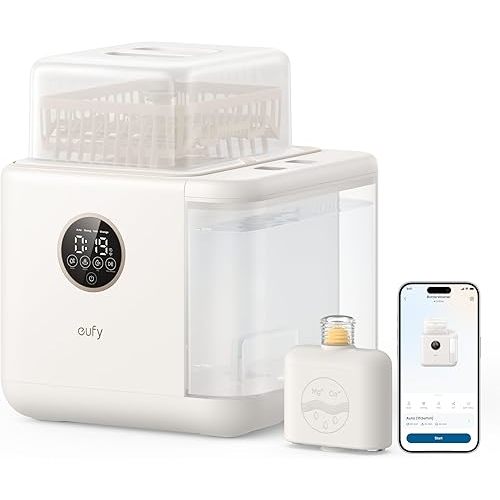 eufy Bottle Washer S1 Pro, Built-in Water Softener, All-in-One 3D HydroBlast Washer, 212°F Steam Sterilizer & Thoroughly Fast Dryer, Largest 10-Bottle Capacity, Smart App Control, Hands-Free