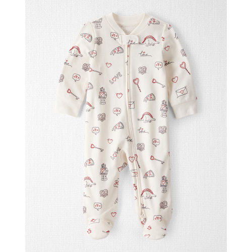 Baby Organic Cotton Sleep & Play Pajamas in Little Loves Print - Little Planet | Carter's