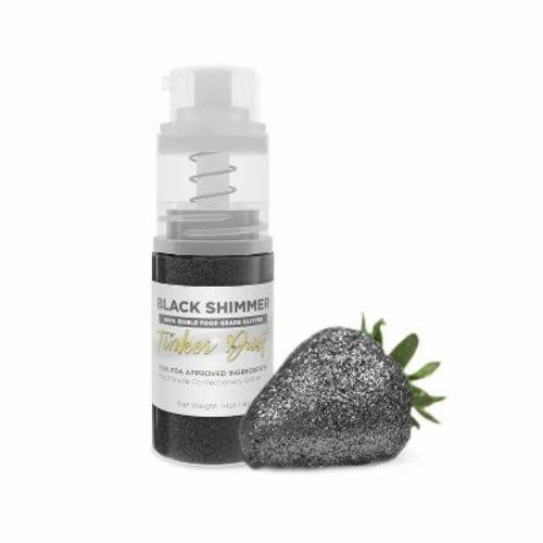 Tinker Dust Spray Pump Black Shimmer Edible Food Glitter (1x 4g Spray Pump)