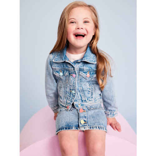 Cropped Trucker Denim Jacket for Toddler Girls