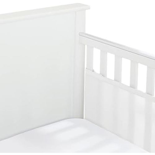 BreathableBaby Breathable Mesh Liner for Full-Size Cribs, Classic 3mm Mesh, White (Size 2FS Covers 2 Sides)