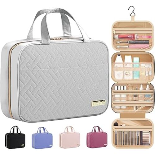 HOTOR Hanging Travel Toiletry Bag Women Men Essentials Grey