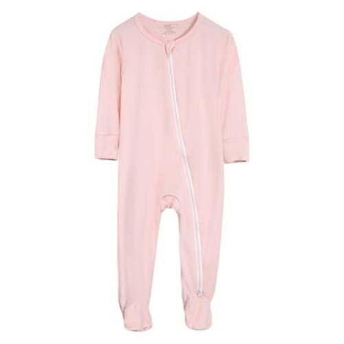 Baby Boys Girls Cotton Rompers Footed Pajamas Zipper Long Sleeve Sleeper Jumpsuit,Size 12 Months-18 Months