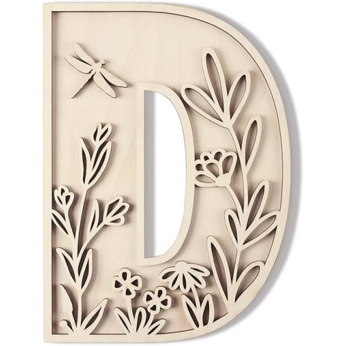 Layered 12 Inch Large Wooden Letters D for Wall Decor Nursery Name Signs