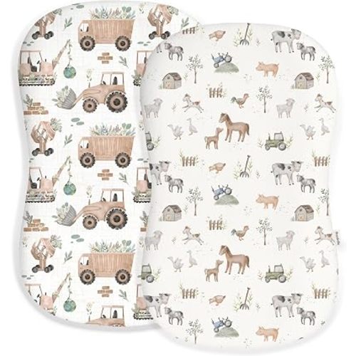 Baby Lounger Cover 2 Pack, Infant Lounger Cover, Little Farm
