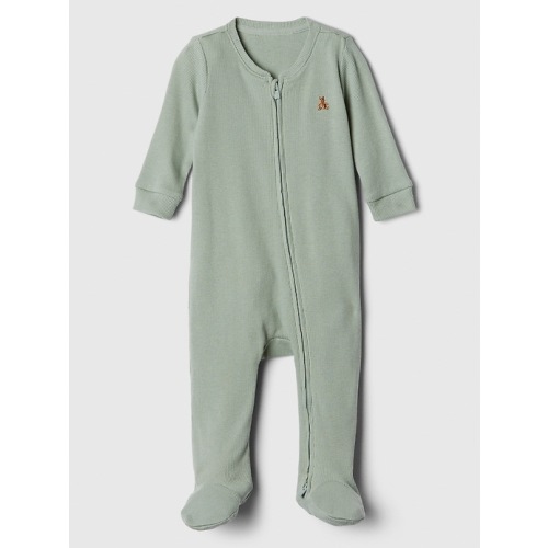 Baby Ribbed Two-Way Zip One-Piece