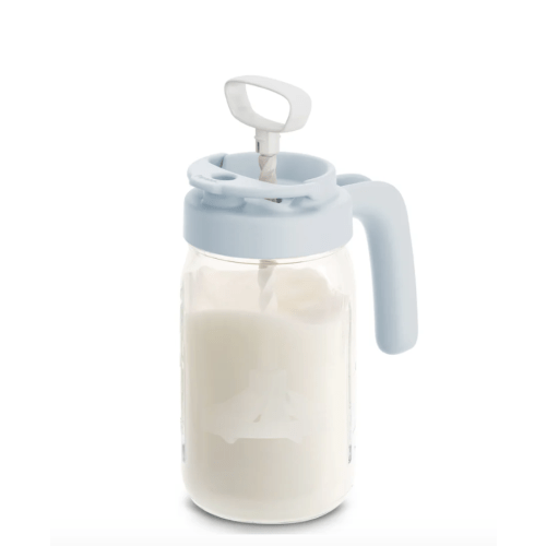 Glass Formula And Breastmilk Mixing Pitcher with Mixing Handle-Blue