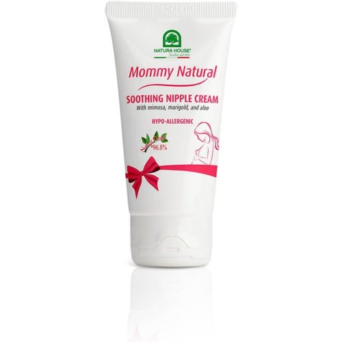 Natura House Mommy Natural Soothing Nipple Cream – For Use During and After Pregnancy – Mimosa, Marigold and Aloe Soothe Cracked Nipples, Made in Italy – Hypoallergenic, Dermatologist Tested, 1.69 oz.