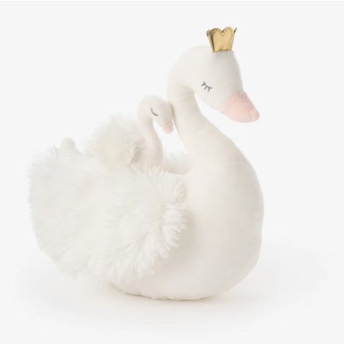 Mama + Baby Swan Plush Toy Set