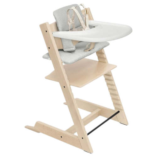 Tripp Trapp Complete Chair Natural Nordic Grey Cushion with Tray