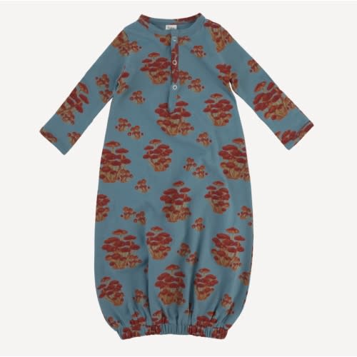 long sleeve classic infant sacque | red mushroom bunch | organic cotton jersey