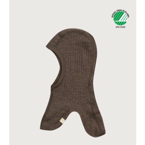 Baby merino wool balaclava in Chestnut brown - Dilling