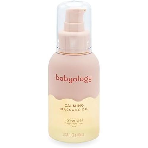 Babyology - Calming baby oil for Newborn with Baby essential oils - 3,38 Fl. Oz (100ml) - Lavender - Nourishing and Moisturizing Massage for Bonding