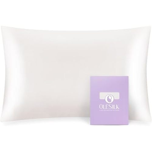 OLESILK Toddler 100% Mulberry Silk Pillowcase, Breathable Soft Smooth for Nursery Kids Night Sleeping, Silk Travel Pillow Cases with Hidden Zipper (1 Pack, Ivory, 13"x18")