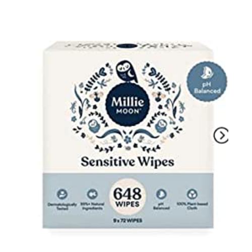 Amazon.com: Millie Moon Sensitive Baby Wipes - Plant Based (648) : Baby