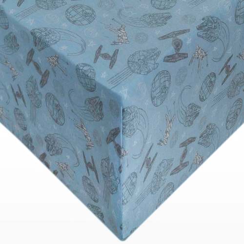 Premium Knit Fitted Crib Sheet - Starships