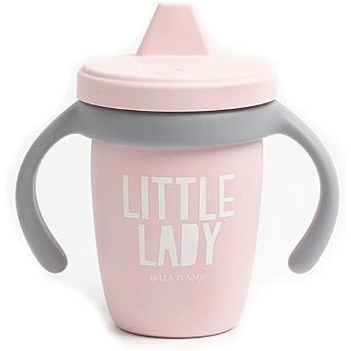 Bella Tunno Sippy Cup, Silicone Training Cup with Transition Handles for Infants, Toddlers & Kids, Babies 6-12 Months & Toddlers 1-3 Years, Boys & Girls, Little Lady, 8 oz