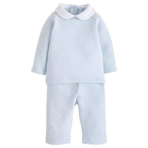 Quilted Pant Set - Light Blue