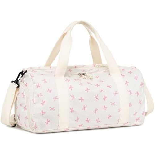 Gym Bag Sports Duffle Bag with Wet Pocket Weekender Overnight Bags with Waterproof Shoe Compartment for Girls Kids Women Dance Workout Travel Bags