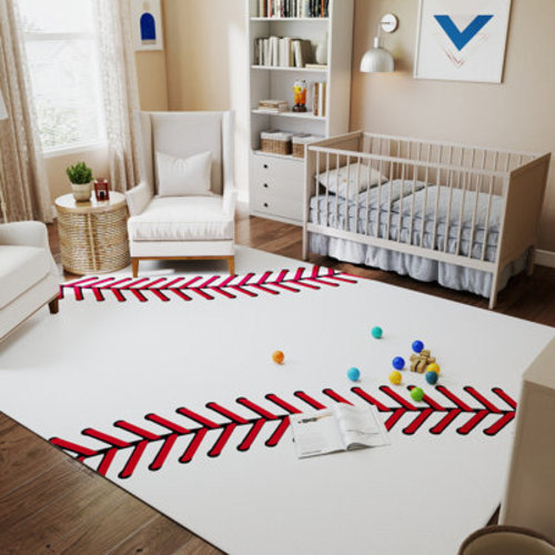 Mason & Marbles Kids Carpet Playmat Rug with Non-Slip Backing Baseball Game Area Rug for Baby Toddler Kid Child in Bedroom Classroom Playroom | Wayfair