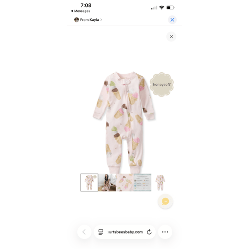Ice Cream Cone Honeysoft™ Lyocell Baby Sleeper | Burt's Bees Baby