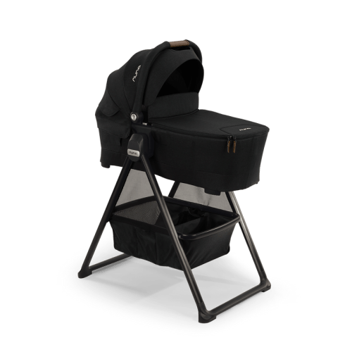 Nuna SWIV™ & TRIV™ Series Bassinet + Stand - Caviar/Chocolate