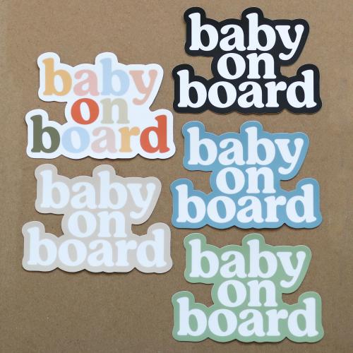 Trendy Baby on Board Bumper Sticker | gift idea Car Decal | Decorative Car Sticker | Weatherproof Car Sticker 5.25", colourful bumper