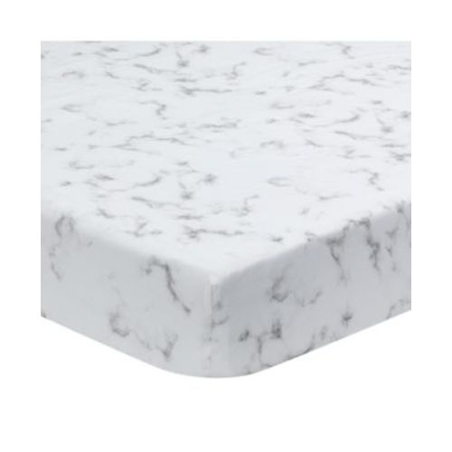 Baby Signature Gray/White Marble Organic Cotton Fitted Crib Sheet