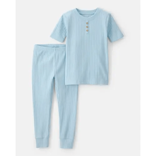 Baby Boy Rib Snug Fit 2-Piece Pajama Set - Blue | Carter's