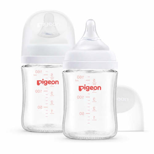 Glass Wide Neck Baby Bottle, 2 Packs, 5.4 Oz(160ml) for newborns
