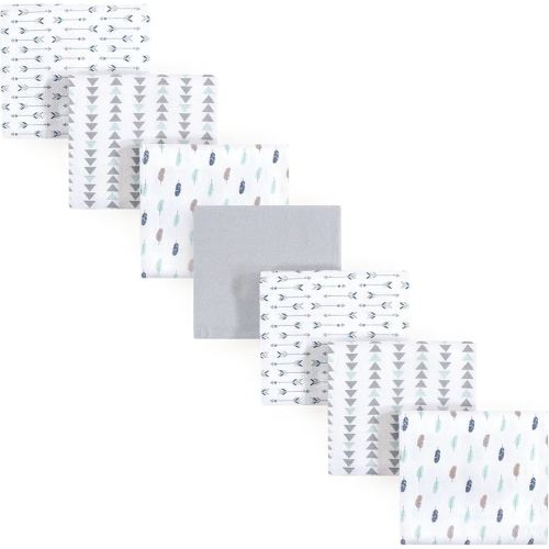 Luvable Friends Unisex Baby Cotton Flannel Receiving Blankets, Boy Feathers 7-Pack, One Size