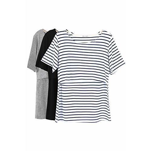 Smallshow Women's Maternity Nursing Tops Short Sleeve Breastfeeding Clothes