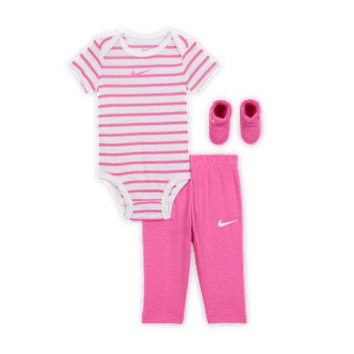 Nike Baby Bodysuit, Pants, and Terry Socks 3-Piece Set